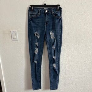 Distressed Blue Jeans